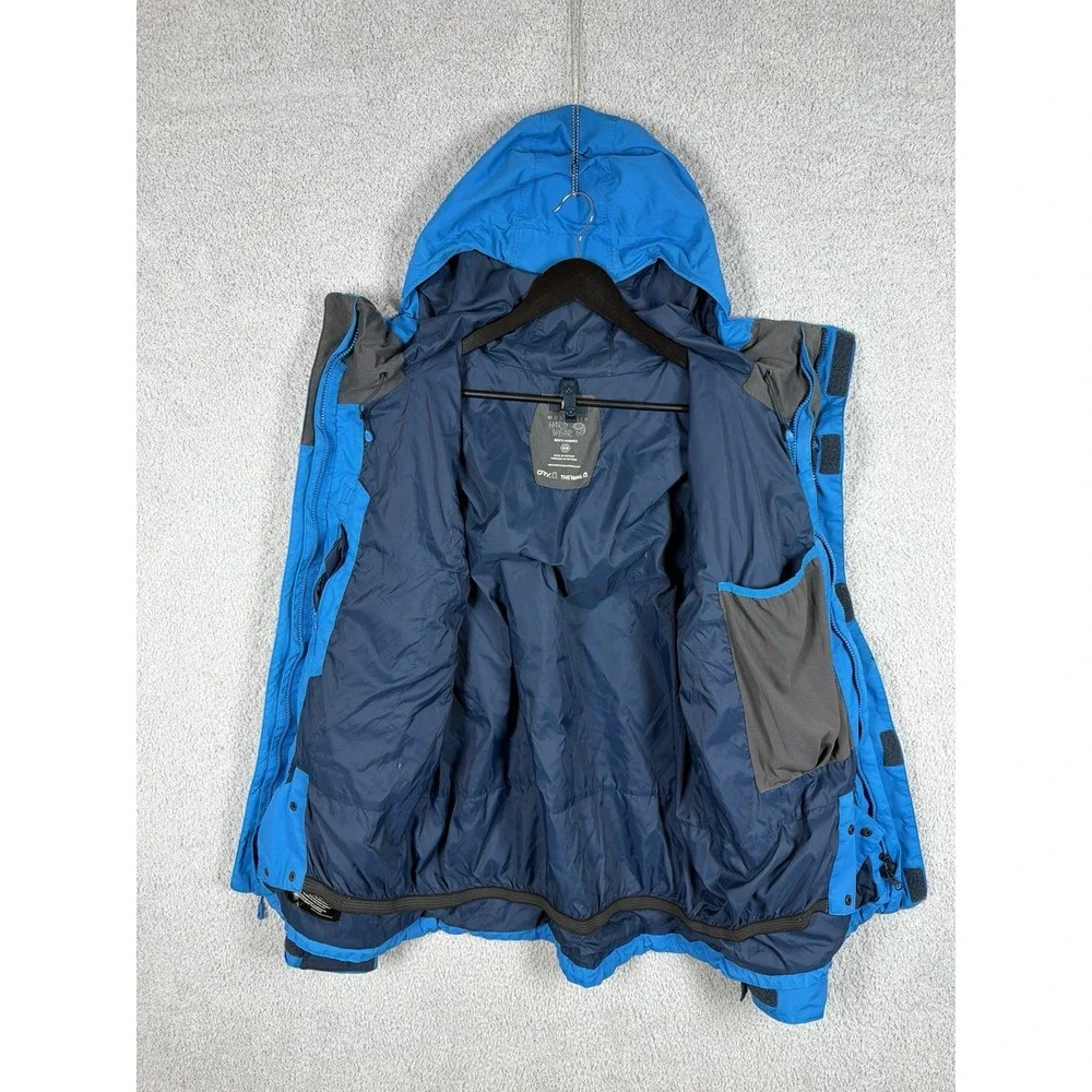 Mountain Hardwear Binx Ridge Quadfecta Jacket Mens Black Size M Hooded‎ Blue